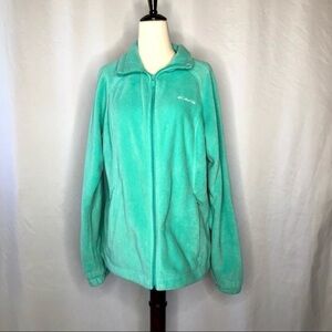 Columbia fleece mint green zippered jacket Large